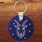 Porte-clés Capricorne, chèvre, signe zodiaque (Verso)
