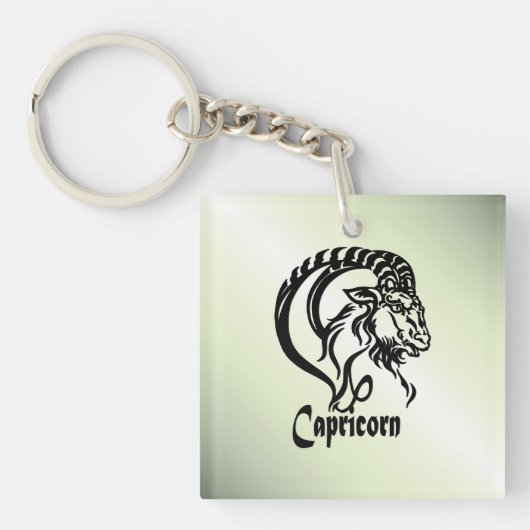 Porte-clés Capricorne la Chèvre de Mer Zodiaque Vert (Devant)