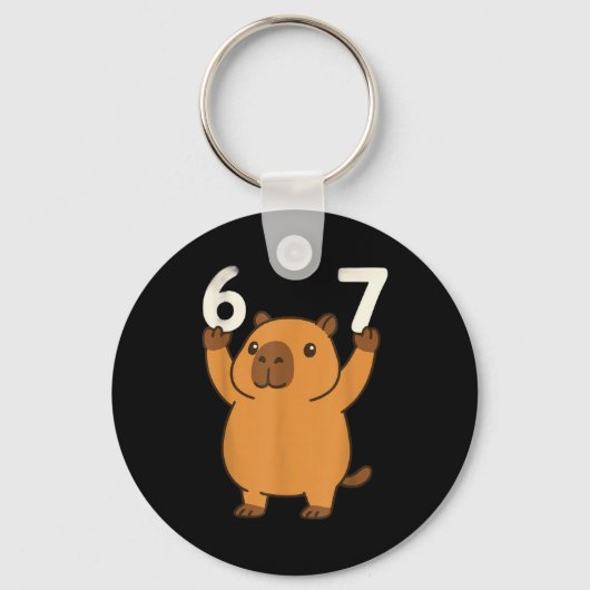 Porte-clés Capybara 67 Meme Six Seven Funny (Recto)