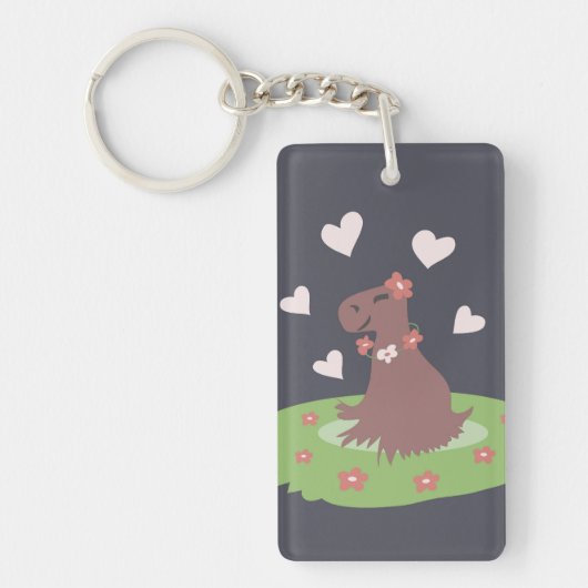 Porte-clés Capybara amoureux (Devant)
