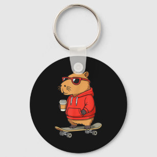 Porte-clés Capybara avec lunettes de soleil skater Capy