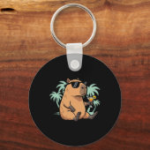 Porte-clés Capybara avec queue - ambiance détendue (Recto)
