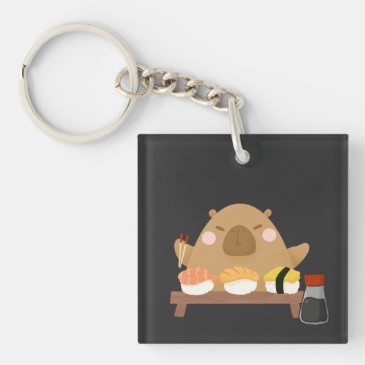 Porte-clés Capybara avec Sushi (Devant)