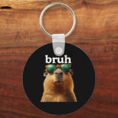 Porte-clés Capybara Bruh With Sungles Funny Meme Lovers Men W (Recto)
