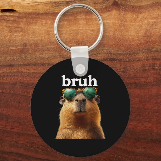 Porte-clés Capybara Bruh With Sungles Funny Meme Lovers Men W (Recto)