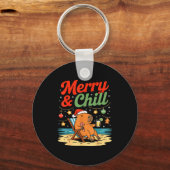 Porte-clés Capybara Christmas Holiday Beach Vibes Merry And C (Recto)