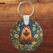 Porte-clés Capybara élégant - Inspiré par William Morris (Recto)