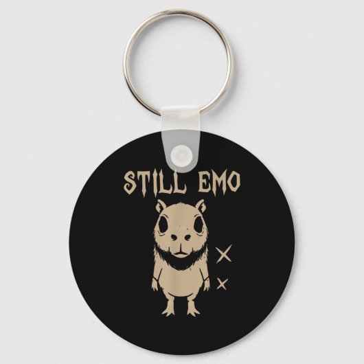 Porte-clés Capybara Emo Goth Punk Toujours Emo (Recto)
