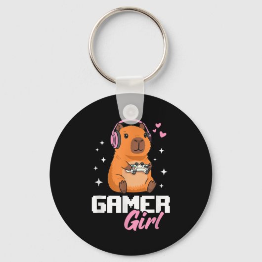 Porte-clés Capybara Gamer Girl Gaming  (Recto)