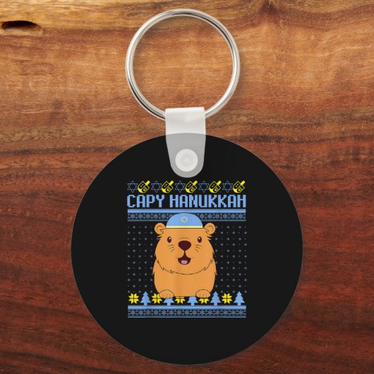 Porte-clés Capybara Hanukkah Capy Hanukkah Chanukah Jewish Ki (Recto)
