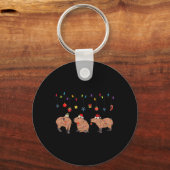 Porte-clés Capybara Joyeux Noël Capybaras Lover Casquette amu (Recto)