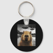 Porte-clés Capybara Selfie Funny Xmas Animal Graphisme Capyba (Recto)