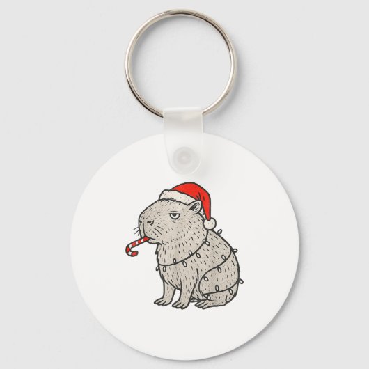 Porte-clés Capybara Smoking Christmas Ugly Cigarette Gen Z  (Recto)