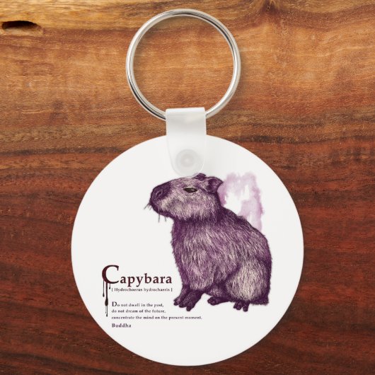 Porte-clés capybara - vin (Recto)