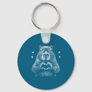 Porte-clés Capybara vole les coeurs pour la Saint-Valentin ca