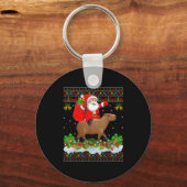 Porte-clés Capybara Xmas Pajamas Ugly Santa Riding Capybara C (Recto)