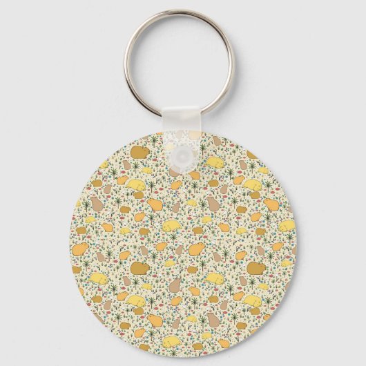 Porte-clés Capybaras en jaune (Recto)