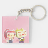 Porte-clés Caractères Whimsical avec chat (Dos)