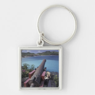 Porte-clés CARAÏBES, St. Barts, Canon pointé sur la baie de
