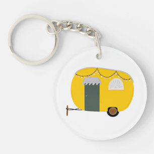 Porte-clés Caravane jaune mignonne