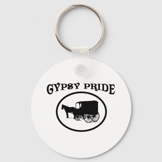 Porte-clés Caravane noire et blanche Gypsy Pride (Recto)