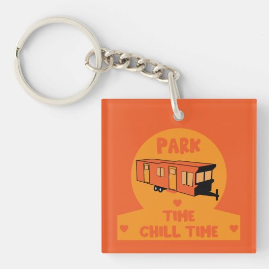 Porte-clés Caravane statique cadeau maison (Devant)