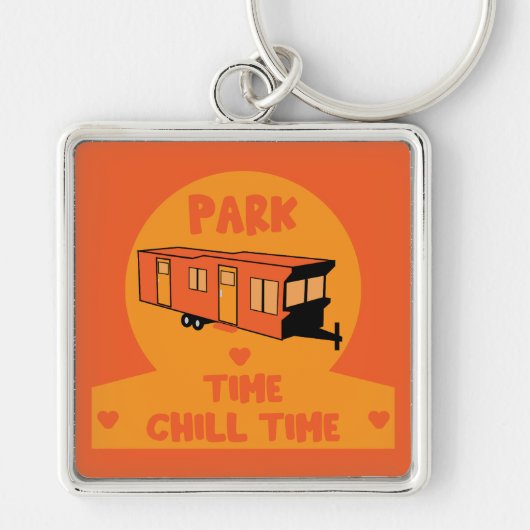 Porte-clés Caravane statique cadeau maison (Devant)