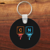 Porte-clés Carbon Nitrogen Science Design Fun Chemistry Lover (Recto)