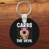 Porte-clés Carbs Are The Devil Funny Donut Diet New Year's Re (Recto)