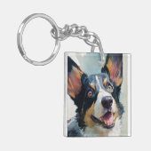 Porte-clés Cardigan corgi watercolor (Devant gauche)