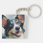 Porte-clés Cardigan corgi watercolor (Dos)