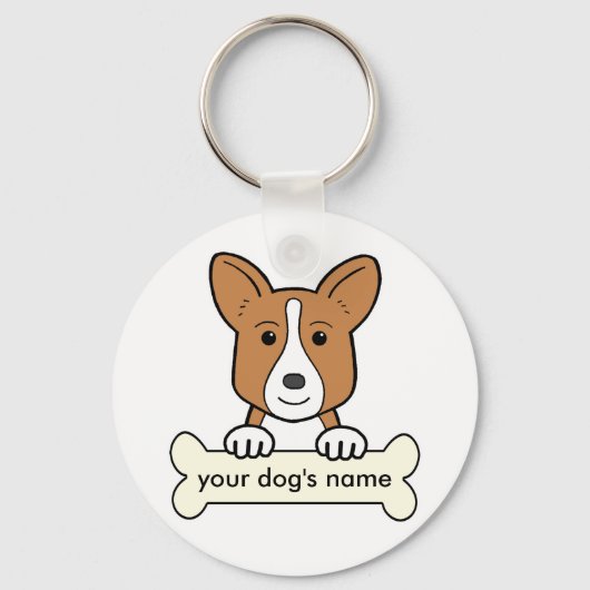 Porte-clés Cardigan Welsh Corgi personnalisé (Recto)
