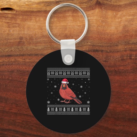 Porte-clés Cardinal Amateurs d'oiseaux Hommes Femmes Père Noë (Recto)