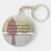 Porte-clés Cardinal avec Visiteur de Heaven Poem Porte - clé (Dos)