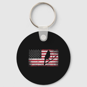 Porte-clés Cardinal Bird 4 juillet American Flag America Pa