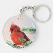 Porte-clés Cardinal dans le sapin à neige (Dos)