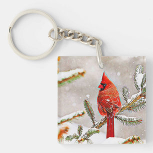 Porte-clés Cardinal dans un pin