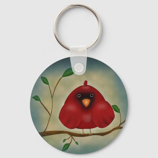 Porte-clés Cardinal oiseau rouge (Recto)