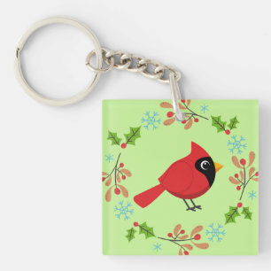 Porte-clés Cardinal Rouge Cardinal Cardinal aux Fleurs
