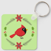 Porte-clés Cardinal Rouge Cardinal Cardinal aux Fleurs (Dos)