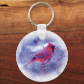 Porte-clés Cardinal rouge dans la tempête de neige (Recto)