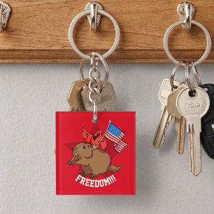 Porte-clés Cardinal rouge excentrique et liberté de marmotte