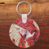 Porte-clés Cardinal Rouge Fille porte - clé de Noël (Verso)