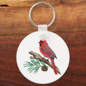 Porte-clés Cardinal Sur La Pine (Recto)