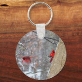 Porte-clés Cardinaux dans la neige (Recto)