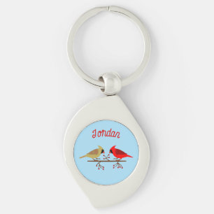 Porte-clés Cardinaux de Noël mignons et Berries rouges sur me