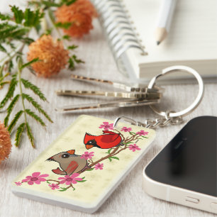 Porte-clés Cardinaux du Nord sur la Branche de Blossom
