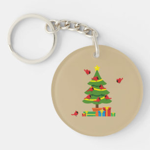 Porte-clés Cardinaux rouges - Merrier de Noël passé ensemble