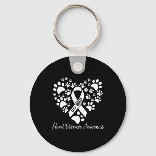 Porte-clés Cardiologie Chien Paws Go Red Ribbon Heart Disease