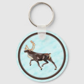 Porte-clés Caribou/Reindeer d'art populaire (Recto)